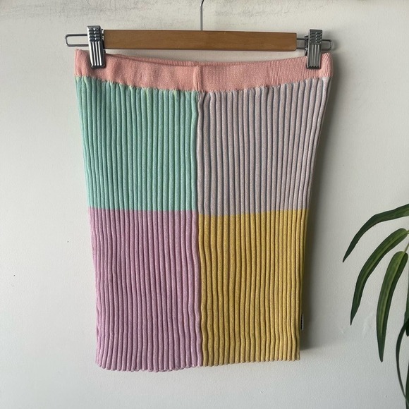 The Ragged Priest Skirt Womens Medium Pastel Colorful Ribbed Checkered Soft Girl - Picture 4 of 9